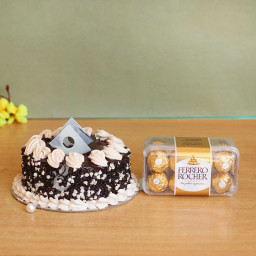 For Someone Special: A Gift Combo of 0.5 Kg Chocolate Cake and 16 Ferrero Rocher For Someone Special: A Gift Combo of 0.5 Kg Chocolate Cake and 16 Ferrero Rocher