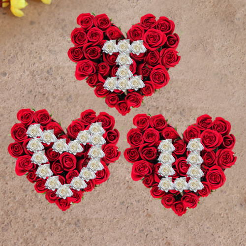 Red Rose Arrangement for Valentine's Day - Heart Shape Expression