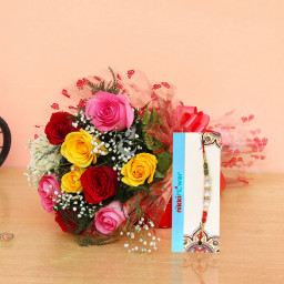 mix roses rakhi combo