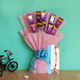 Dairymilk Style Sweet Rakhi - Bouquet of 10 dairy milk chocolates