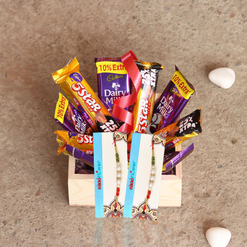 5 Dairy Milk, 5 Five Star,  2 Rakhi