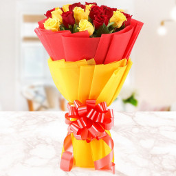 Red Rose Bouquet for Mother's Day - Yellow And Red Roses Red Rose Bouquet for Mother's Day - Yellow And Red Roses