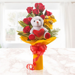 Red Rose Arrangement for Women's Day - Three In One Bunch Red Rose Arrangement for Women's Day - Three In One Bunch
