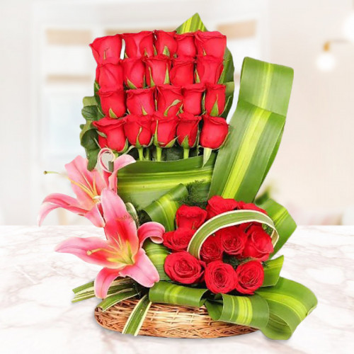 Red Rose Basket for Mother's Day - Fancy Love