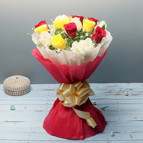 Mixed Rose Bouquet for Valentine's Day - Special Love Warmth