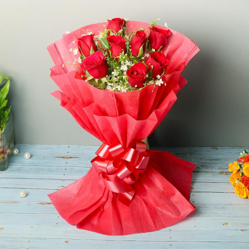 Red Rose Bouquet for Father's Day - Happy Flowers For Happy Face