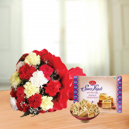 It's Bonanza Of Love: A Gift Combo of 12 Mix Carnation and 0.5 Kg Soanpapdi It's Bonanza Of Love: A Gift Combo of 12 Mix Carnation and 0.5 Kg Soanpapdi