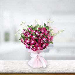 White Orchid Bouquet for Women's Day - Tinkling Love Chimes White Orchid Bouquet for Women's Day - Tinkling Love Chimes