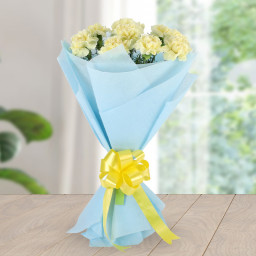 Yellow Carnation Bouquet for Valentine's Day - Horizons Of Love Yellow Carnation Bouquet for Valentine's Day - Horizons Of Love