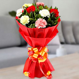 Red Carnation Bouquet for Mother's Day - Endearing Grin Red Carnation Bouquet for Mother's Day - Endearing Grin