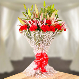 Red Lilies Bouquet for Valentine's Day - Bond Enhancer Red Lilies Bouquet for Valentine's Day - Bond Enhancer