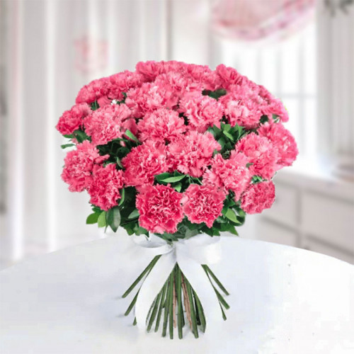 White Carnation Bouquet for Father's Day - Serenity Enfolded