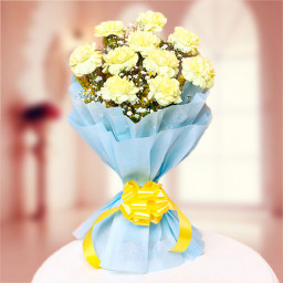 Yellow Carnation Bouquet for Valentine's Day - Stir The Thrill