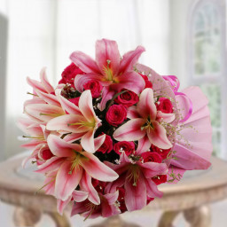 Pink Rose Bouquet for Father's Day - In-Pink Impinge Pink Rose Bouquet for Father's Day - In-Pink Impinge