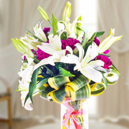 White Lilies Arrangement for Mother's Day - Blooming The Peace White Lilies Arrangement for Mother's Day - Blooming The Peace