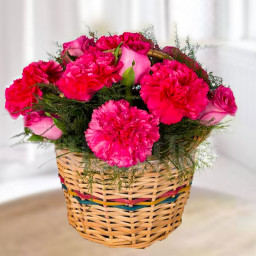 Pink Rose Basket for Father's Day - Hues Of Pinks Pink Rose Basket for Father's Day - Hues Of Pinks