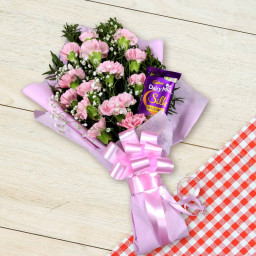 Pink Carnation Bouquet for Valentine's Day - Silky Carnation Pink Carnation Bouquet for Valentine's Day - Silky Carnation