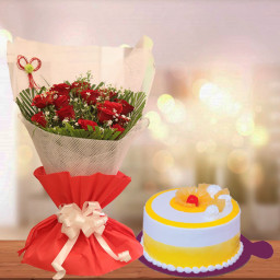 Fab Fab Collect: A Gift Combo of 15 Red Roses and 0.5 kg Fruity Pineapple Cake Fab Fab Collect: A Gift Combo of 15 Red Roses and 0.5 kg Fruity Pineapple Cake