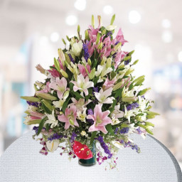 White Orchid Arrangement for Valentine's Day - Full Of Liveliness White Orchid Arrangement for Valentine's Day - Full Of Liveliness