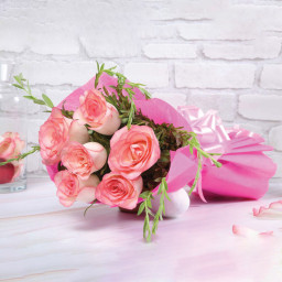 Pink Rose Bouquet for Father's Day - Vibrant Pink Roses Pink Rose Bouquet for Father's Day - Vibrant Pink Roses