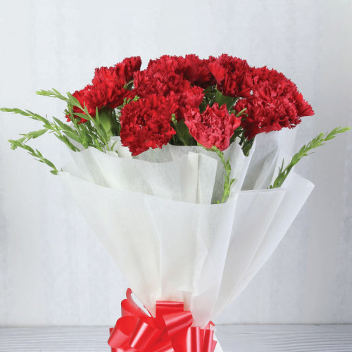 Red Carnation Bouquet for Mother's Day - Classic Elegance