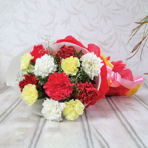 Red Carnation Bouquet for Mother's Day - Colorful Harmony
