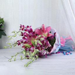 Pink Orchid Bouquet for Mother's Day - Pastel Dream Pink Orchid Bouquet for Mother's Day - Pastel Dream
