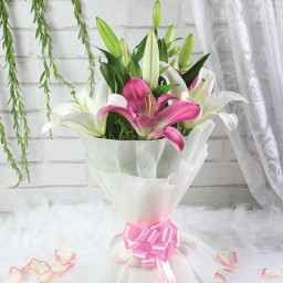 White Lilies Bouquet for Father's Day - Luminous Lily Duo White Lilies Bouquet for Father's Day - Luminous Lily Duo
