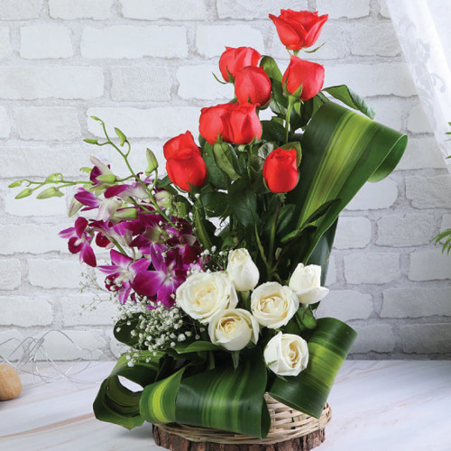 Red Rose Basket for Mother's Day - Royal Harmony