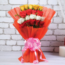 Red Rose Bouquet for Women's Day - Harmony in Citrus Red Rose Bouquet for Women's Day - Harmony in Citrus