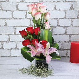 Red Rose Bouquet for Father's Day - Blushing Harmony Red Rose Bouquet for Father's Day - Blushing Harmony