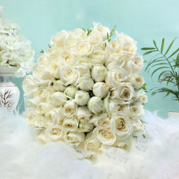 White Rose Bouquet for Father's Day - Whispers of Clouds