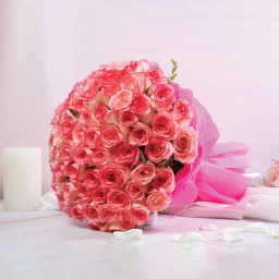 Pink Rose Bouquet for Women's Day - Pink Petal Paradise Pink Rose Bouquet for Women's Day - Pink Petal Paradise