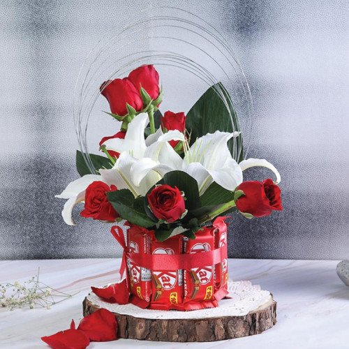 Red Rose Bouquet for Mother's Day - Crimson Lily Delight