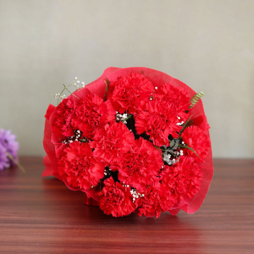 Red Carnation Bunch for Valentine's Day - Divine Passion