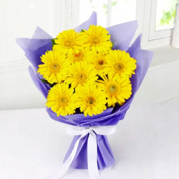 Yellow Gerberas Bouquet for Mother's Day - Delightful Love Yellow Gerberas Bouquet for Mother's Day - Delightful Love