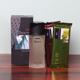 Unique Combo Gift of 2 Temptation Chocolates with Riya Bawri Perfume
