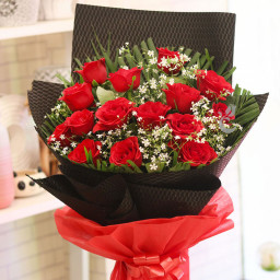 Red Rose Bouquet for Valentine's Day - Red Hot